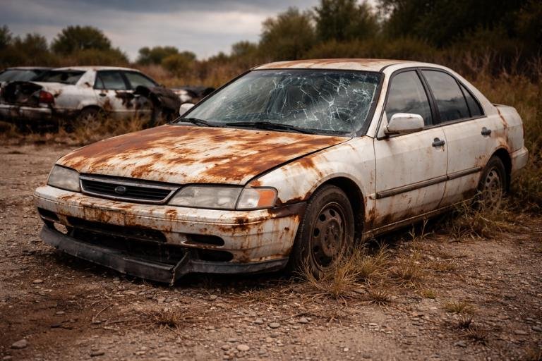 Junk sedan car