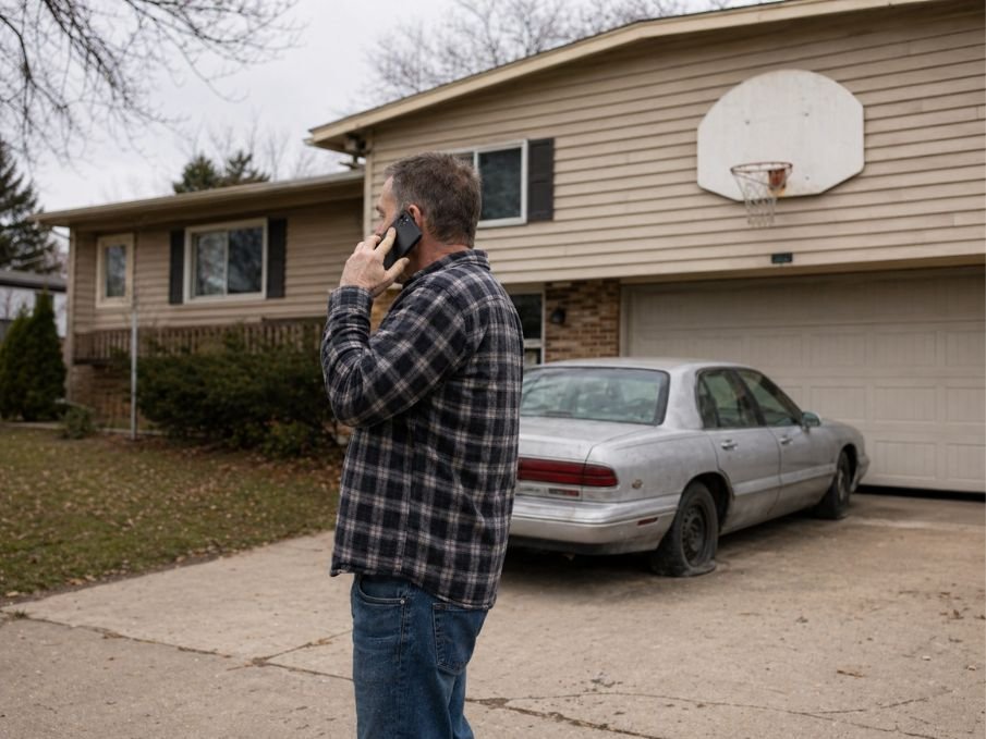 Milwaukee homeowner calling Badger Junk Cars to get instant cash offer for junk vehicle