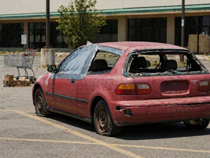Rear exterior view of vehicle for junk car valuation